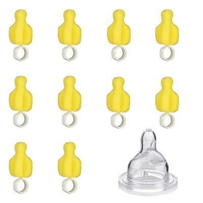 10Pcs Baby Bottle Cleaning Brush  PP Sponge Nipple Scrubber Set | Milk Bottle Cleaner for Cups, Straws, Pacifiers, Travel Nursery, Feeding Hygiene Tools