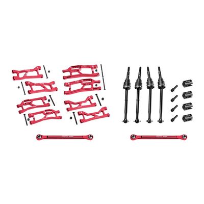 Aluminum 7075 Alloy Widemaxx Suspension Kit for Traxxas 1:16 Mini Maxx/Mini XRT VXL 3S Monster Truck Upgrades - Red