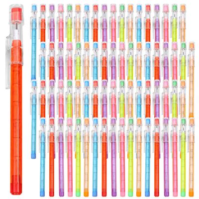 120 Pencils, 9-Segment Point Pencil with Eraser, Assorted Colors, Non Sharpening Translucent, Bulk Pencils for Projects and Classrooms
