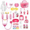 LPFG 24Pcs Doctor Kit for Toddlers 3-5, Kids Doctor Pretend Play Set with Costume, Stethoscope, Funny Doctors Kit Toys Christmas Birthday Gift for Girls Ages 3 4 5 Year Old, Pink view 1