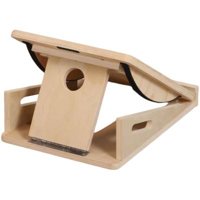 Ekoama Regulable Wood Balance Board with Four Levels Folding Wood Incline Board for Leg Muscle Strengthening