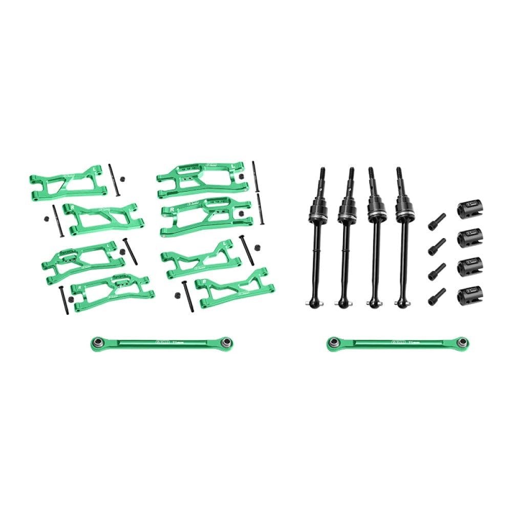 Aluminum 7075 Alloy Widemaxx Suspension Kit for Traxxas 1:16 Mini Maxx/Mini XRT VXL 3S Monster Truck Upgrades - Green