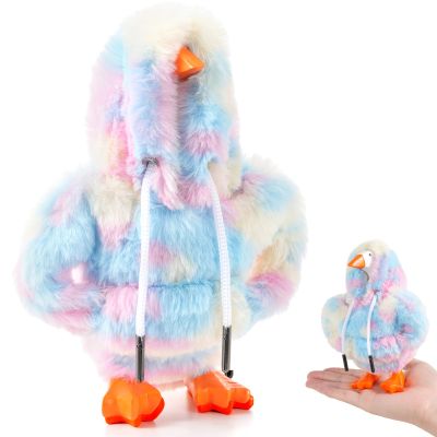 7inch Desk Goose Outfits, Mini Desktop Goose Clothes Desk Goose Accessories Set for Magnetic Goose Statue ( Colored Plush Hoodie )