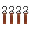 4Pcs Leather Belt with Hook No Drillings Hangings Outdoor Campings Hanger Strollers Easily to Use AntiDrop S Shaped Leather Hangings Hook view 1