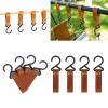 4Pcs Leather Belt with Hook No Drillings Hangings Outdoor Campings Hanger Strollers Easily to Use AntiDrop S Shaped Leather Hangings Hook view 2