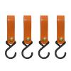 4Pcs Leather Belt with Hook No Drillings Hangings Outdoor Campings Hanger Strollers Easily to Use AntiDrop S Shaped Leather Hangings Hook view 3