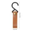 4Pcs Leather Belt with Hook No Drillings Hangings Outdoor Campings Hanger Strollers Easily to Use AntiDrop S Shaped Leather Hangings Hook view 4