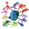12PCS 3D Printed Dinosaur Skeleton Toys Set, Dragon Egg with Crystal Dragon Inside, 3D Printed Articulated Prehistoric Animals, Multicolor Gradients, PLA Fidget Desk Toys, STEM Gift for Kids & Adults view 1