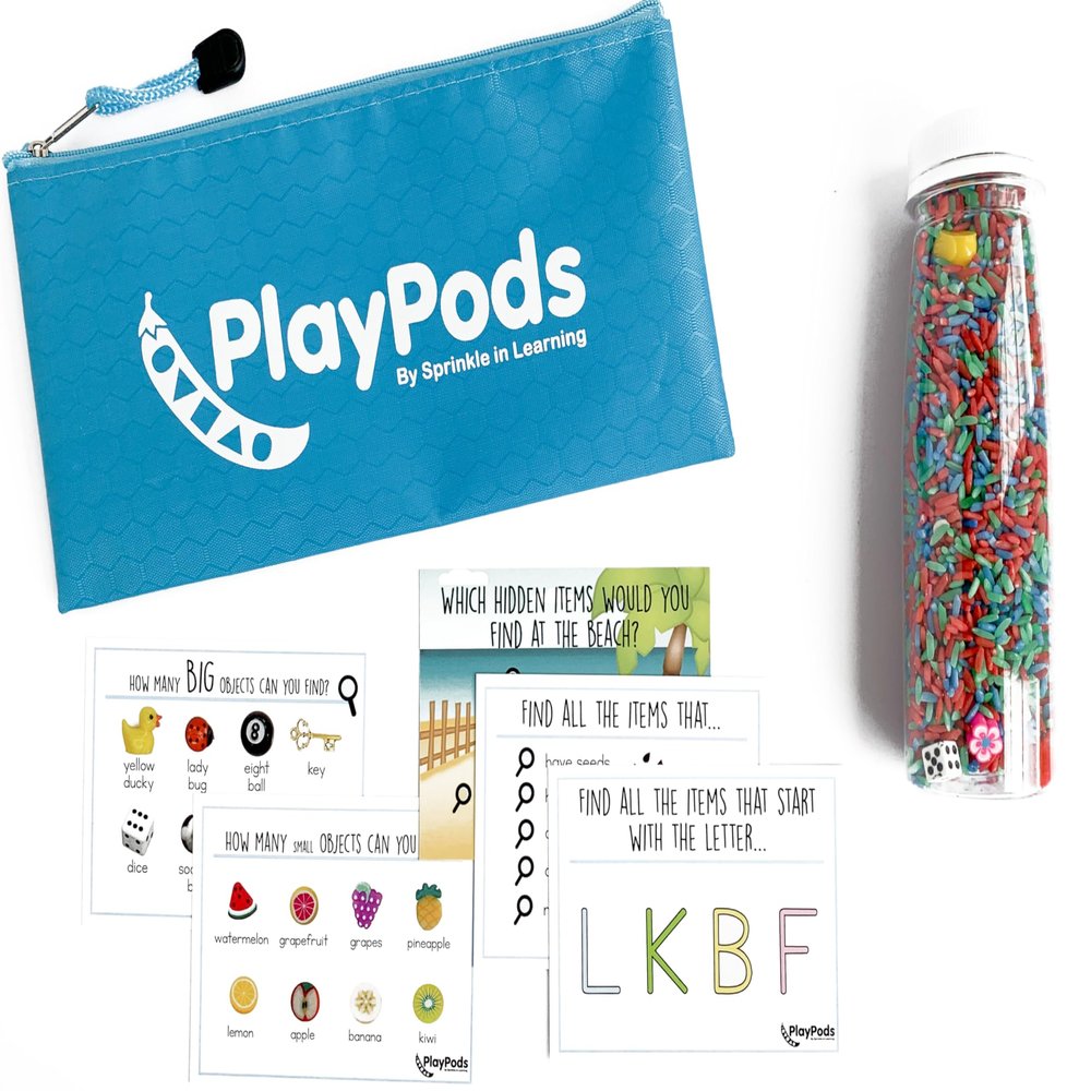 PlayPods Rice and Seek - Play Pods - Busy Bag - Travel Toy - Eye Spy Activity