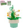 Lesser & Pavey Christmas Mini Bricks White Snowdrops Building Blocks for Home & Office | Artificial Flowers Mini Pots for Decor | Micro Bricks Sets for Adults & Kids | Lovely Gift for Women & Men view 1