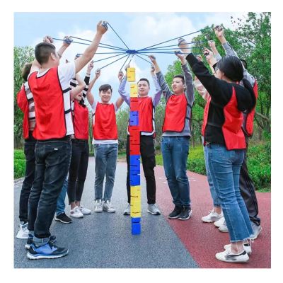 GMSDHCY Team Building Building Block Tower Game Sets, Classrooms Corporate Events Teamwork Outdoor Activities Games for Improving Communication Skills(Multi-Colored,5PCS)