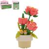 Lesser & Pavey Christmas Mini Bricks Pink Roses Building Blocks for Home & Office | Artificial Flowers Mini Pots for Decor | Micro Bricks Sets for Adults & Kids | Lovely Gift for Women & Men view 1