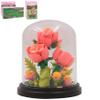 Lesser & Pavey Christmas Mini Bricks Pink Roses Building Blocks for Home & Office | Artificial Flowers Mini Pots for Decor | Micro Bricks Sets for Adults & Kids | Lovely Gift for Women & Men view 1