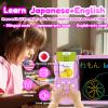 MoLingvora Writing Tablet with Bilingual Flashcards for Kids - Japanese English Talking Flash Cards, LCD Writing Pad Board, Pocket Speech for Toddlers, Learning Toy Gift for Boy Girls (Japanese, Pink) view 2
