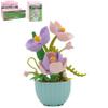 Lesser & Pavey Christmas Mini Bricks Pink/Lilac Crocuses Building Blocks for Home & Office | Artificial Flowers Mini Pots for Decor | Micro Bricks Sets for Adults & Kids | Lovely Gift for Women & Men view 1