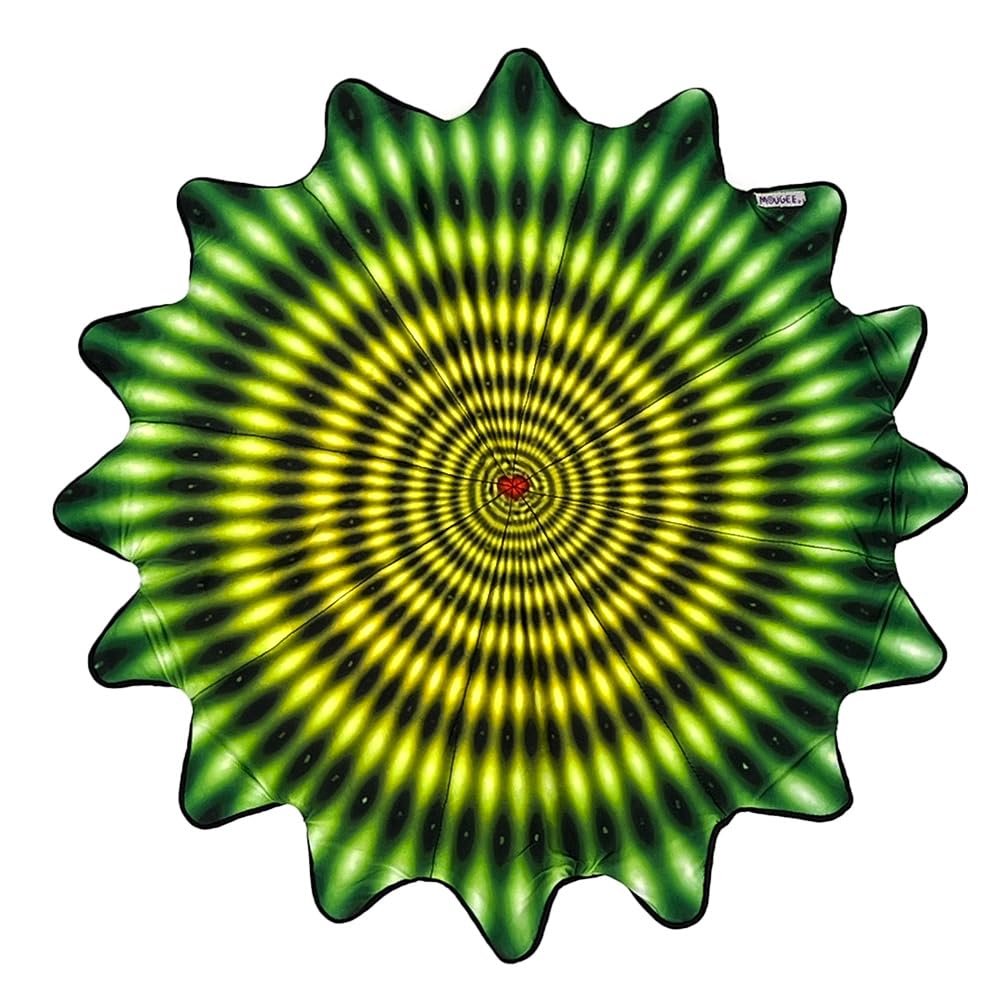 Mougee 16*P Flow Star - 27" Diameter - 16 Point Flow Star - Durable and Vibrant Patterns (Psycho Lime)