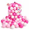 Antsy Pants 100 Ball Pit Balls, Ball Pit for Toddlers 1-3, Non-Toxic Materials, Lightweight, Reusable Storage Bag, Plastic Balls for Ball Pit, Sensory Toys for Kids, Pink/White view 1