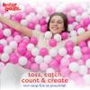 Antsy Pants 100 Ball Pit Balls, Ball Pit for Toddlers 1-3, Non-Toxic Materials, Lightweight, Reusable Storage Bag, Plastic Balls for Ball Pit, Sensory Toys for Kids, Pink/White view 3