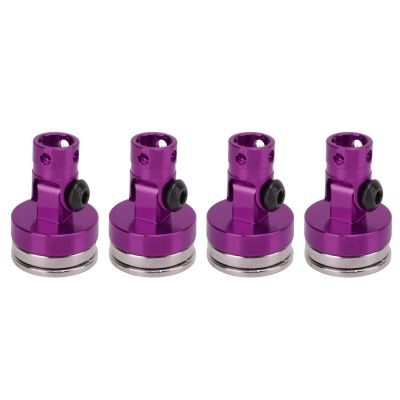 YUYTE 4Pcs RC Body Mount Magnetic Body Post Shell Mount for 1/8 1/10 Remote Control Vehicle with Lightweight Aluminum Alloy Durable Close Fitting (Purple)