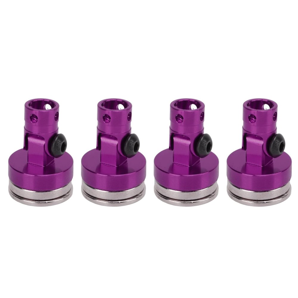 YUYTE 4Pcs RC Body Mount Magnetic Body Post Shell Mount for 1/8 1/10 Remote Control Vehicle with Lightweight Aluminum Alloy Durable Close Fitting (Purple)