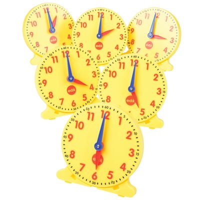 Constructive Playthings EDX-815 Geared Student Clock  12-Hour Analog Teaching Clock for Kids, Yellow  Learn to Tell Time with Hands-On Practice