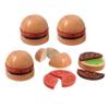 Constructive Playthings Wooden Fraction Burger Set | Preschool Math Toys & Wooden Math Manipulatives for Counting, Division & STEM Learning view 1