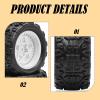 4Pcs 1: 18 RC Tires Wheels Diameter 72.5mm 50 Degree Hardness 5 Spoke Wheel Rims Repair Parts 4mm Mounting Hole Replacement, White view 2
