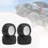 4Pcs 1: 18 RC Tires Wheels Diameter 72.5mm 50 Degree Hardness 5 Spoke Wheel Rims Repair Parts 4mm Mounting Hole Replacement, White view 4