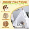 4 Pack Teepee Tent for Kids Slumber Party, Cotton Canvas Playhouse Sleepover Tent with Pompom for Girls & Boys Movie Night Holiday Party Supplies (White) view 3