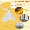 4 Pack Teepee Tent for Kids Slumber Party, Cotton Canvas Playhouse Sleepover Tent with Pompom for Girls & Boys Movie Night Holiday Party Supplies (White) view 4