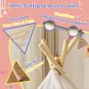 6 Pack Teepee Tent for Kids Slumber Party, Cotton Linen Play Tipi with Lights, Boho Sleepover Tent with Pompom for Girls & Boys Birthday Party Movie Night Supplies view 4