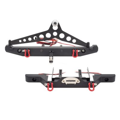 For Axial For TRX-4 For Defender For SCX10 I II III 90046 90047 AX103007 1/10 RC Crawler Part Metal Front Bumper Repair Replacement Accessories Bumper Parts(Front Rear)