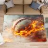 4x5 Baseball Area Rugs - Flame Rug for Entryway, Ball Sports Washable Entry Way Rugs Kids Carpet for Inside House Playroom Living Room End Table Nursery view 1