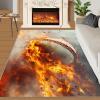 4x5 Baseball Area Rugs - Flame Rug for Entryway, Ball Sports Washable Entry Way Rugs Kids Carpet for Inside House Playroom Living Room End Table Nursery view 2