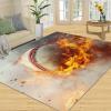 4x5 Baseball Area Rugs - Flame Rug for Entryway, Ball Sports Washable Entry Way Rugs Kids Carpet for Inside House Playroom Living Room End Table Nursery view 3
