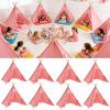 8 Pack Teepee Tent for Kids, Cotton Indoor Play Teepee with Pompom for Girls & Boys, Sleepover Tents for Boho Slumber Spa Party view 1