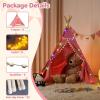 8 Pack Teepee Tent for Kids, Cotton Indoor Play Teepee with Pompom for Girls & Boys, Sleepover Tents for Boho Slumber Spa Party view 3