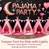 8 Pack Teepee Tent for Kids, Cotton Indoor Play Teepee with Pompom for Girls & Boys, Sleepover Tents for Boho Slumber Spa Party view 4