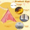 4 Pack Teepee Tent for Kids Slumber Party, Cotton Playhouse Tipi Sleepover Tent with Pompom & Lights for Girls & Boys Movie Night Birthday Party Supplies view 4
