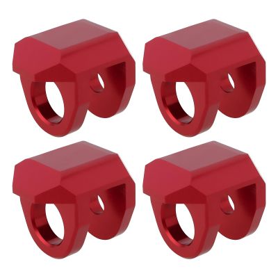 eMagTech 4pcs Remote Control Car Aluminum Alloy Shock Resistant Cap Protector Compatible with ARRMA Granite Typhon Grom, Red