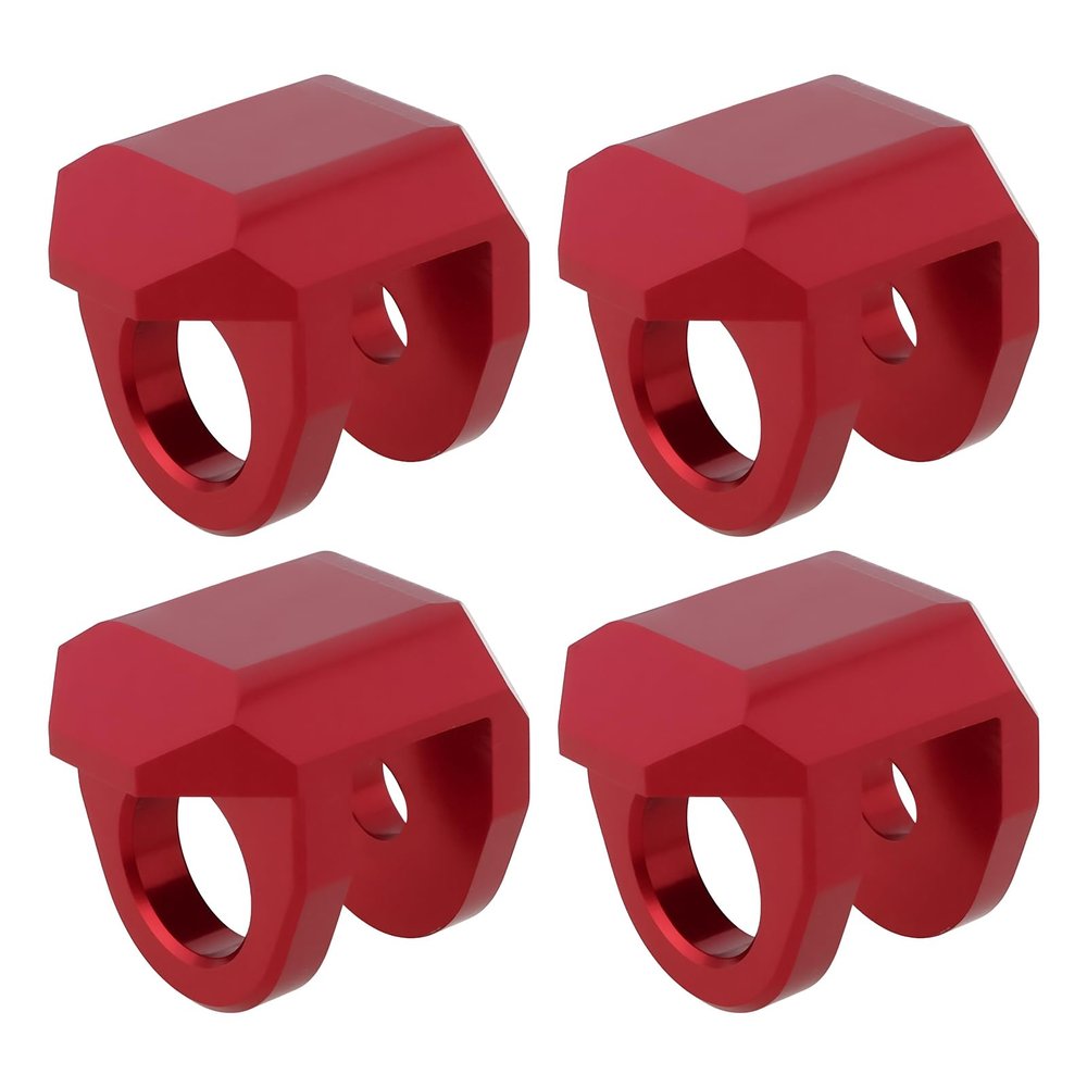 eMagTech 4pcs Remote Control Car Aluminum Alloy Shock Resistant Cap Protector Compatible with ARRMA Granite Typhon Grom, Red