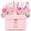 Kids Washable Makeup Set for Girls - 29Pcs Real Non-Toxic Play Make Up Kit Toys with Letter Cosmetic Bag - Dress Up Birthday Gifts for Toddler Age 3 4 5 6 7 8 9 10 Years Old Vanity Set - C view 1
