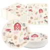 100 Pcs Farm Chicken Party Supplies Silly Goose Chicken Flower Horse Cow Plates and Napkins Disposable Farm Animals Tableware Set for Farmer Kids Tea Party Baby Shower Party Decorations Serves 50 view 1