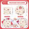 100 Pcs Farm Chicken Party Supplies Silly Goose Chicken Flower Horse Cow Plates and Napkins Disposable Farm Animals Tableware Set for Farmer Kids Tea Party Baby Shower Party Decorations Serves 50 view 3