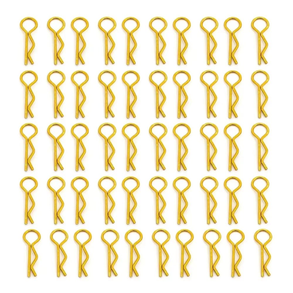 Rc Upgrade Parts For 1/10 50Pcs Shell Body Clips Pins Housing Latch R Buckles Fixed RC Crawler For Buggy Drift Model Car Parts(Yellow)