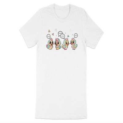 Adorable Little Ducks Tshirt with Speech Bubbles Love Fun 2XL / White