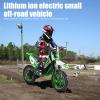 Fukursul Rocket Electric Dirt Bike & Off Road Mini Motocross, Electric Pocket Motorbike with Mechanical Disc Brakes & 10 Inch Tires - Perfect Dirt Bike for Adventure Green view 3