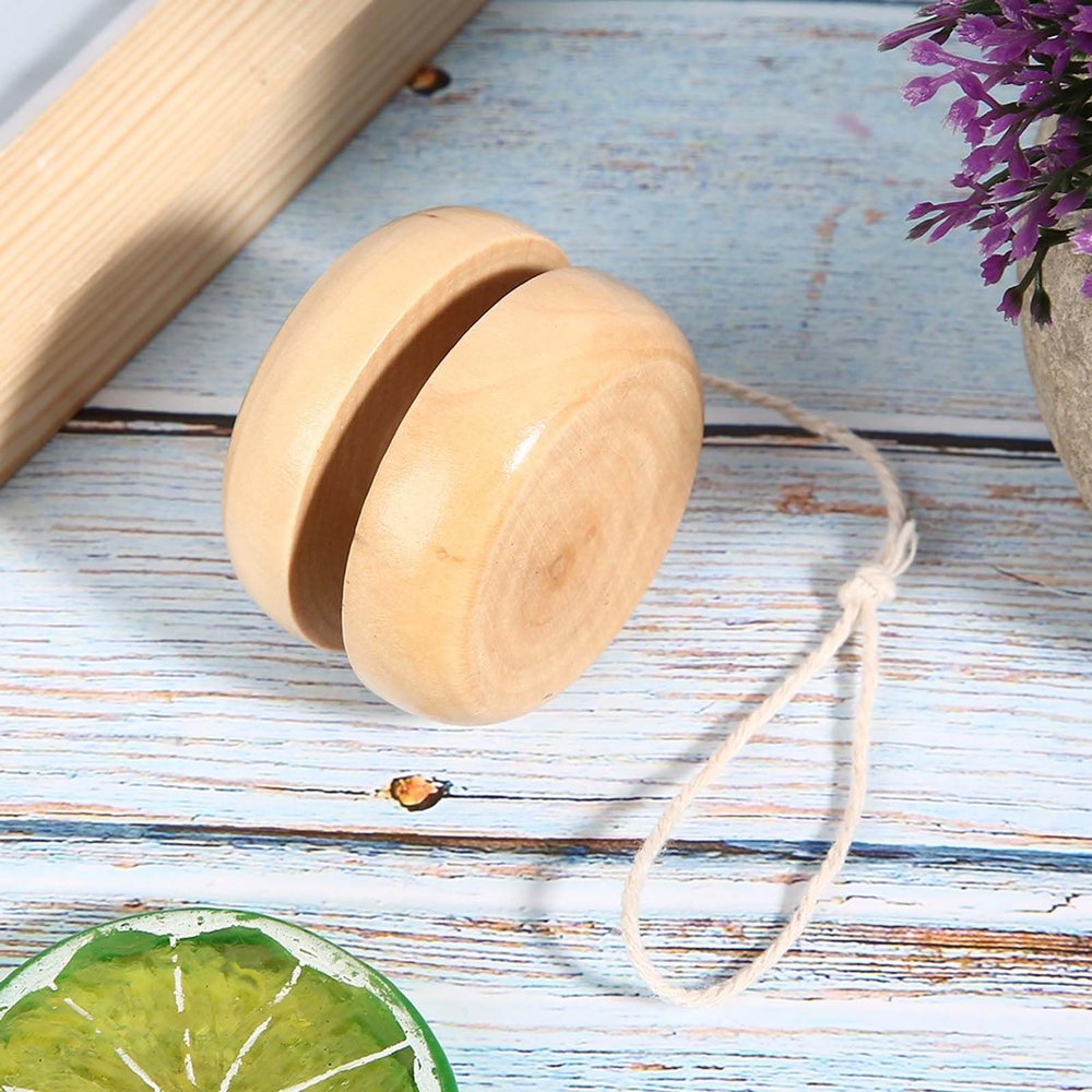 Greensen Wood Yo Yo, Wooden Wooden Toys, for Kids, Handcrafted Safe Materials, Skills Development and Customization Options for Family Fun