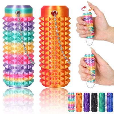 2PCS Little Ouchies Pain Stim Fidget, Fidget Toys for Adults, 3D Printed Spin Spiky Grippie Sensory Rollers Spinner Toys for ADHD, Anxiety, Stress Relief, Autism, Novelty Stocking Stuffers