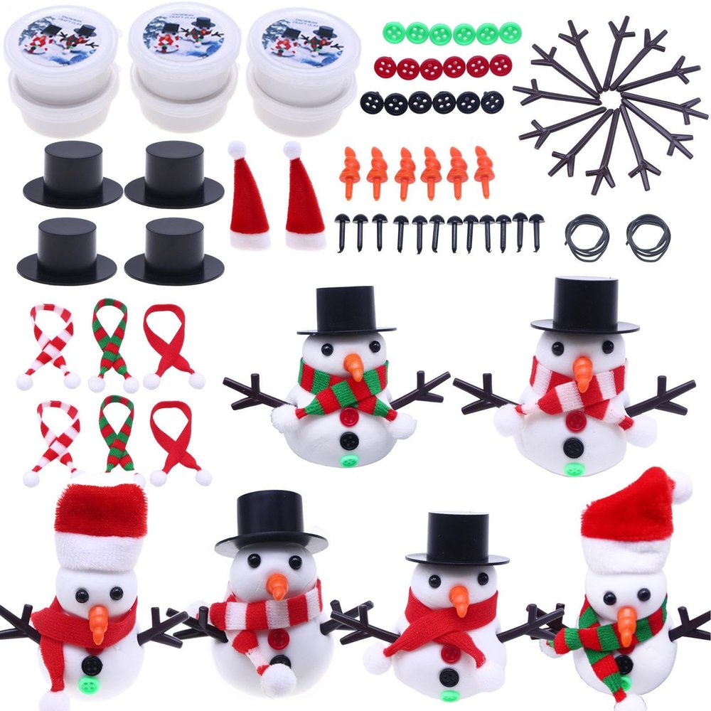Build A Snowman Kit - 13X Christmas Craft Kits - Air Dry Clay Crafting Ornament Christmas Stocking Stuffers